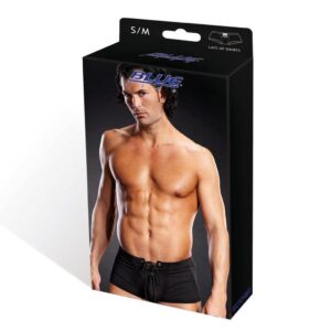 BlueLine Mens Lace-Up Trunk Brief - Black - S/M