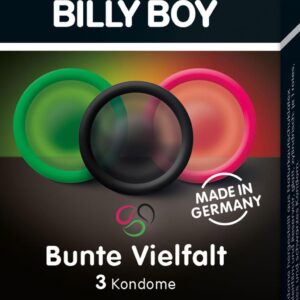Var. Billy Boy Condoms - 3pcs - Coloured