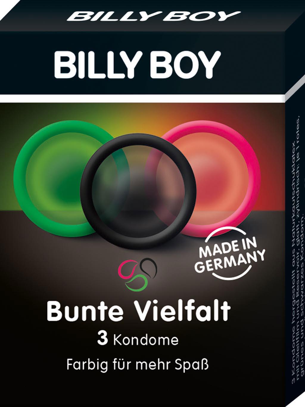 Var. Billy Boy Condoms - 3pcs - Coloured