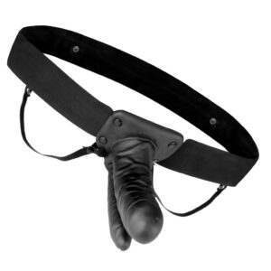 Lux Fetish Unisex Vibrating Hollow Double Strap-On