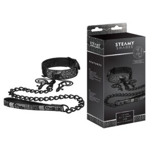 Steamy Shades Collar & Leash & Nipple Clamps
