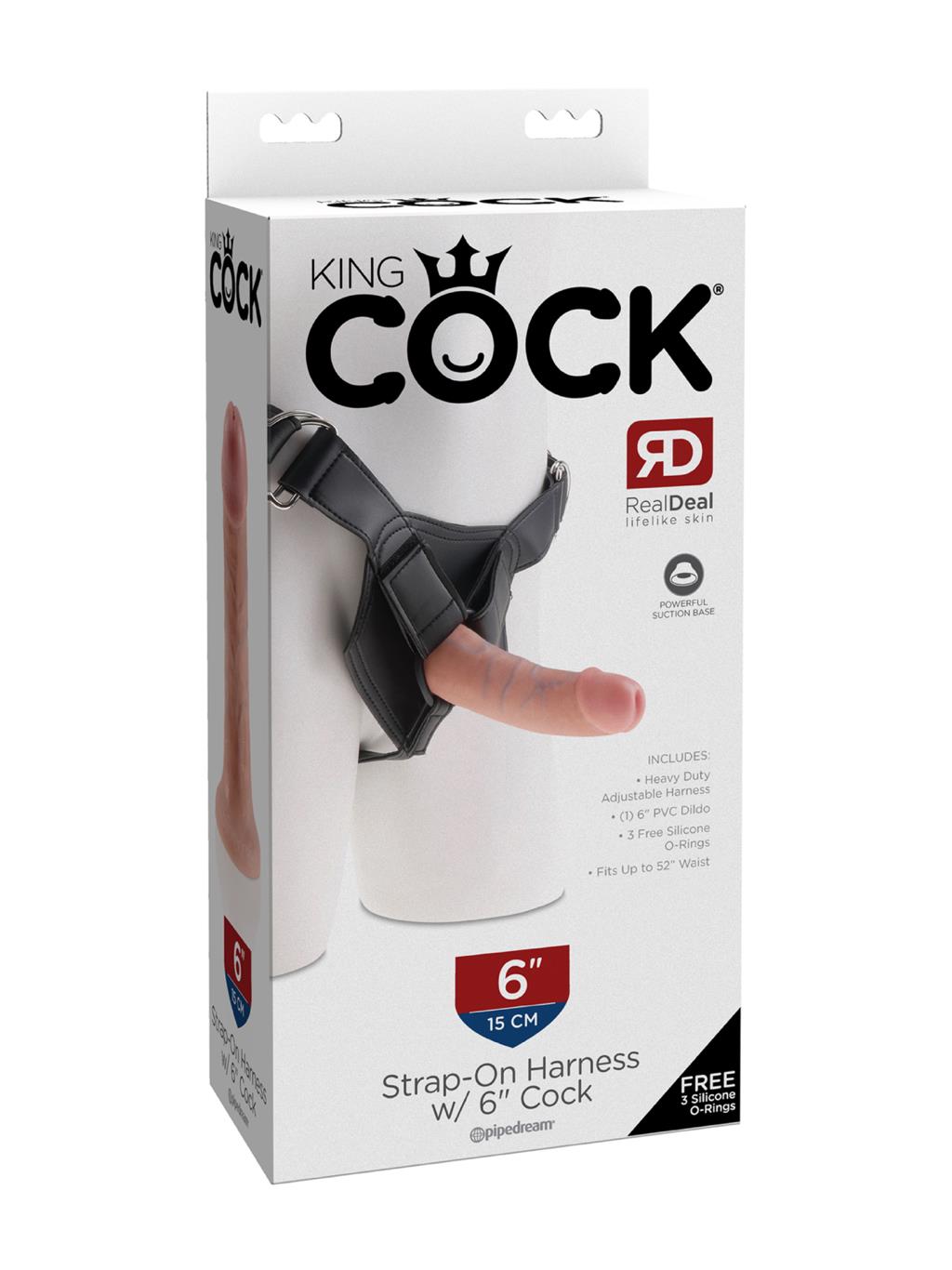 King Cock Strap-On Harness with 6 Inch Cock - Light - Image 2